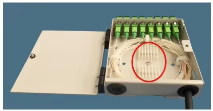 AO-108A FTTH FTB-08A Optical Terminal Box With 8 X SC/APC Adapters and Single Mode Pigtails Nap Optic Fiber Distribution Box