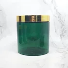 Cosmetics Pet Cosmetic Jars Round Plastic Packaging Body Butter Cosmetics Green 500 Ml Pet Jar