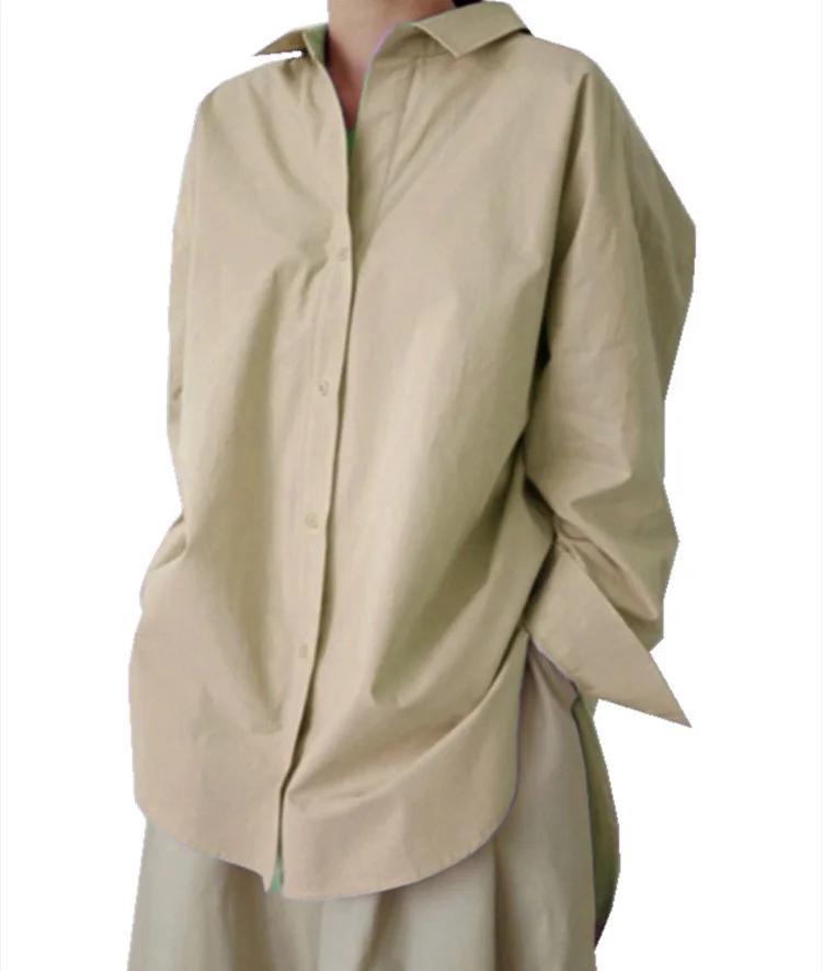 Fashion Denim Blue Shirts Women's Asymmetrical Blouse Casual Long Sleeve Blusas Female Button Down Tunic Loose Top details