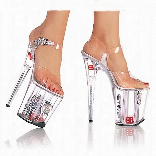 Details about   Dress Party Shoes Peep Toe Transparent Crystal Wedding Shoes 20cm Ankle Boots