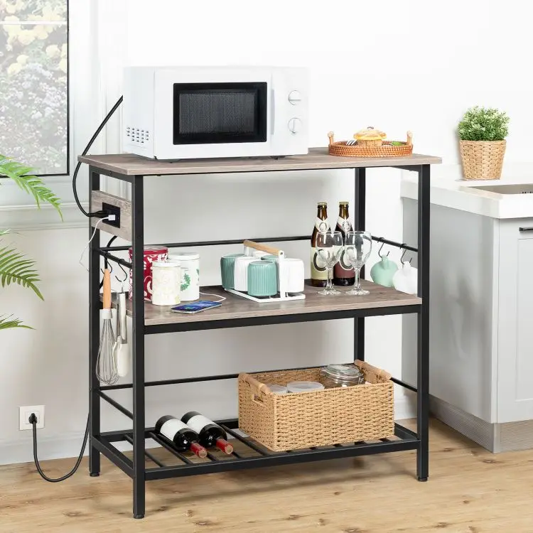 Wholesale Kitchen Island Storage Cabinet Industrial Style Kitchen Cart with Drawer and Wheels for Cooking Organizer