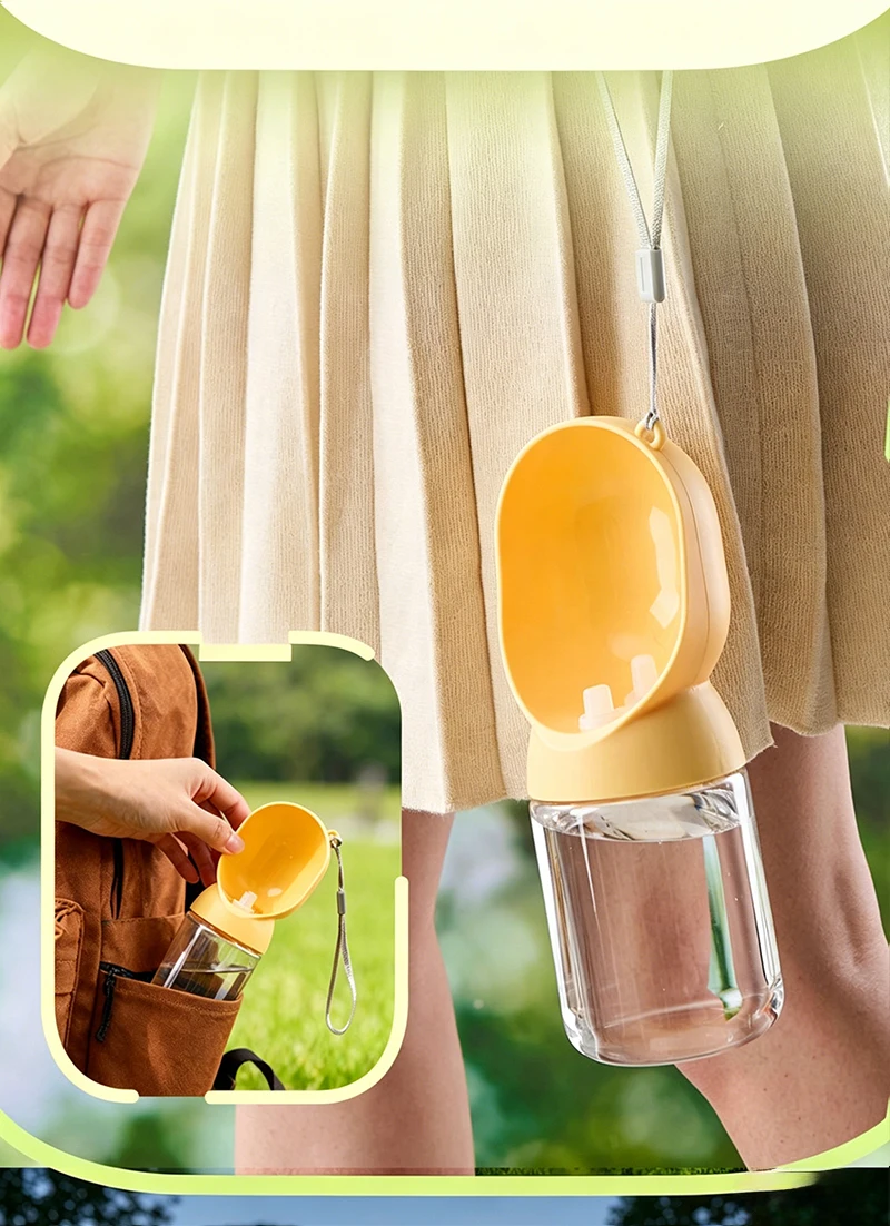 Hot 2in1 Portable Pet Water Bottle for Outdoor Use Convenient Food Water Feeder Ideal for Travel Walking Camping Pet Supplies details