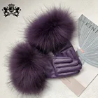 Fur Fur Gloves Women Fur Gloves Fluffy Fox Fur Gloves Genuine Sheepskin Leather Gloves With Real Animal Fur