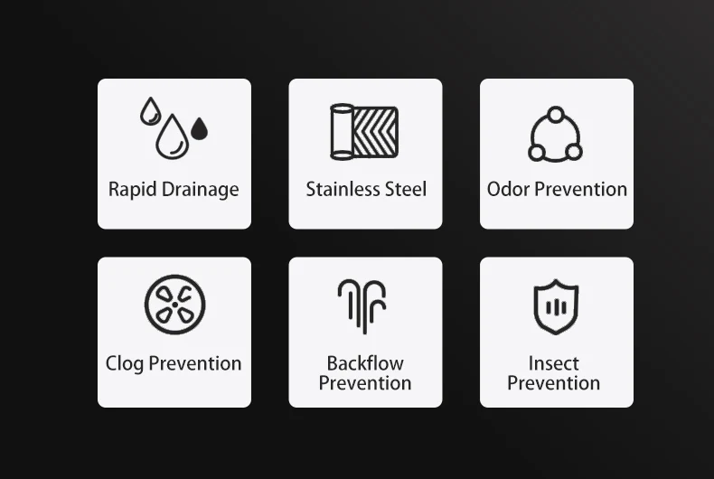 Modern Style Anti-Odor 4 Inch Stainless Steel Floor Traps Square Pattern for Bathroom Shower Drains Hotels Hospitals Toilets details