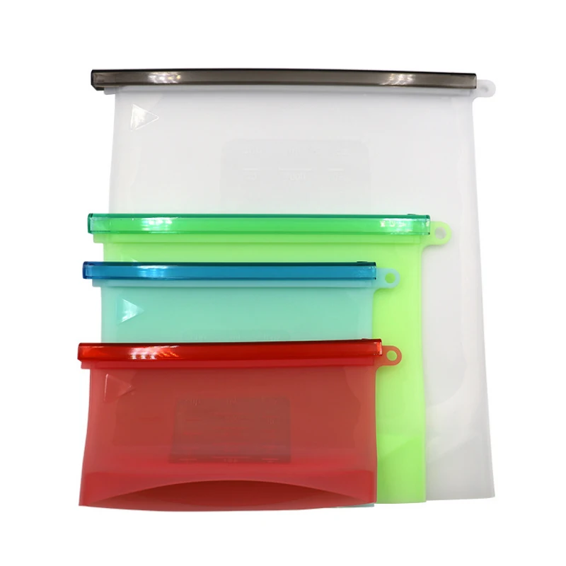 Eco Friendly Reusable Food Storage  Bags Silicone Food Bag Silicone Stretch Lids Mesh Produce Bags