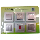 Switch Wall Switch CTORCH 86*86Mm Luxury Brass 1 Gang 2 Way Home Electrical Wall Switch