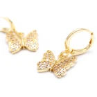 Drop Earrings Earrings Beautiful Butterflies Cubic Zirconia Brass Drop Butterfly Earrings