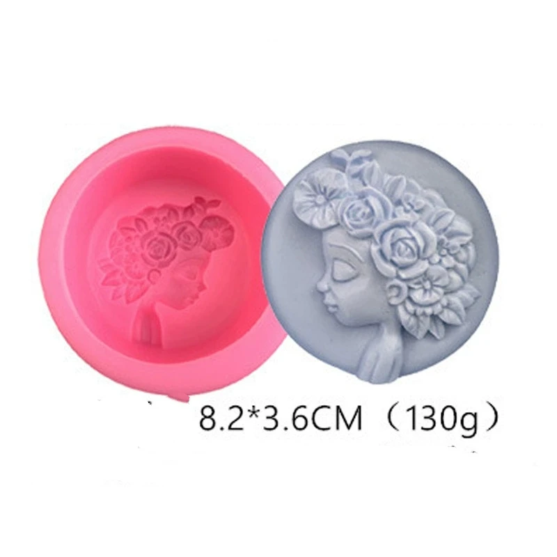New Arrival flower shaped soap mold non stick easy off Silicone Molds for Diy soap bomb making head of girls cake mold