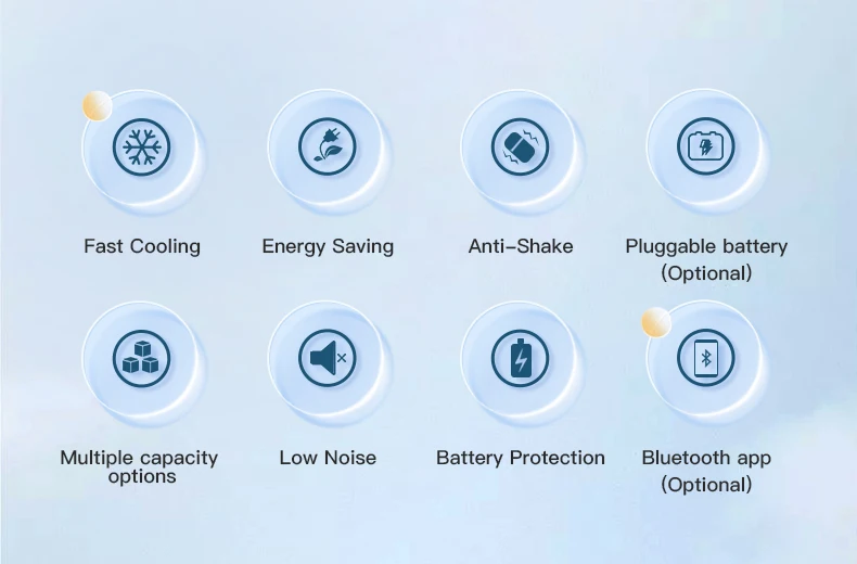 38L 48L 58L Portable Battery Powered Mini Fridge Car Refrigerator Freezer with AC Adaptor for Camping Home Use DC 12v/24V