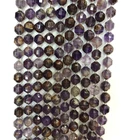 Purple Stones Beads 10mm Double Tip Natural Loose Crystal Purple Ghost Stones Beads Bracelet