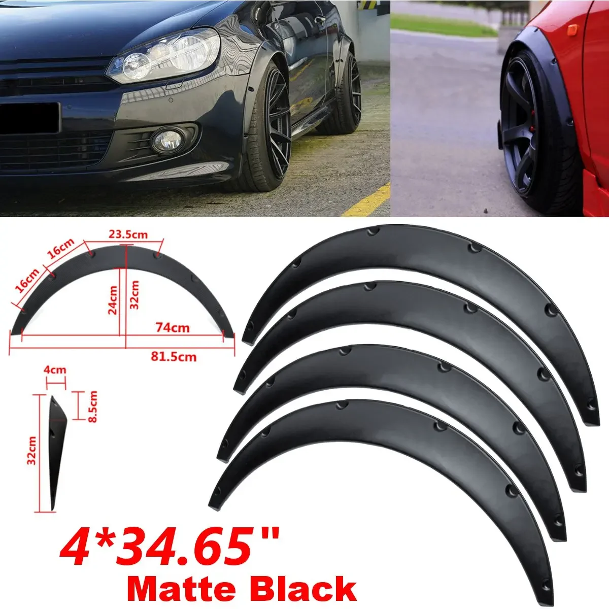 4piece Universal Fender Flares Car Mudguard Flares Flexible For Benz