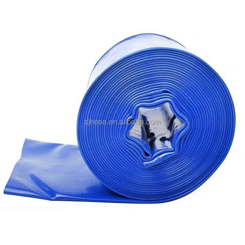 32mm/1 1/4" Layflat PVC Water Delivery Hose Discharge Pipe Irrigation Blue 