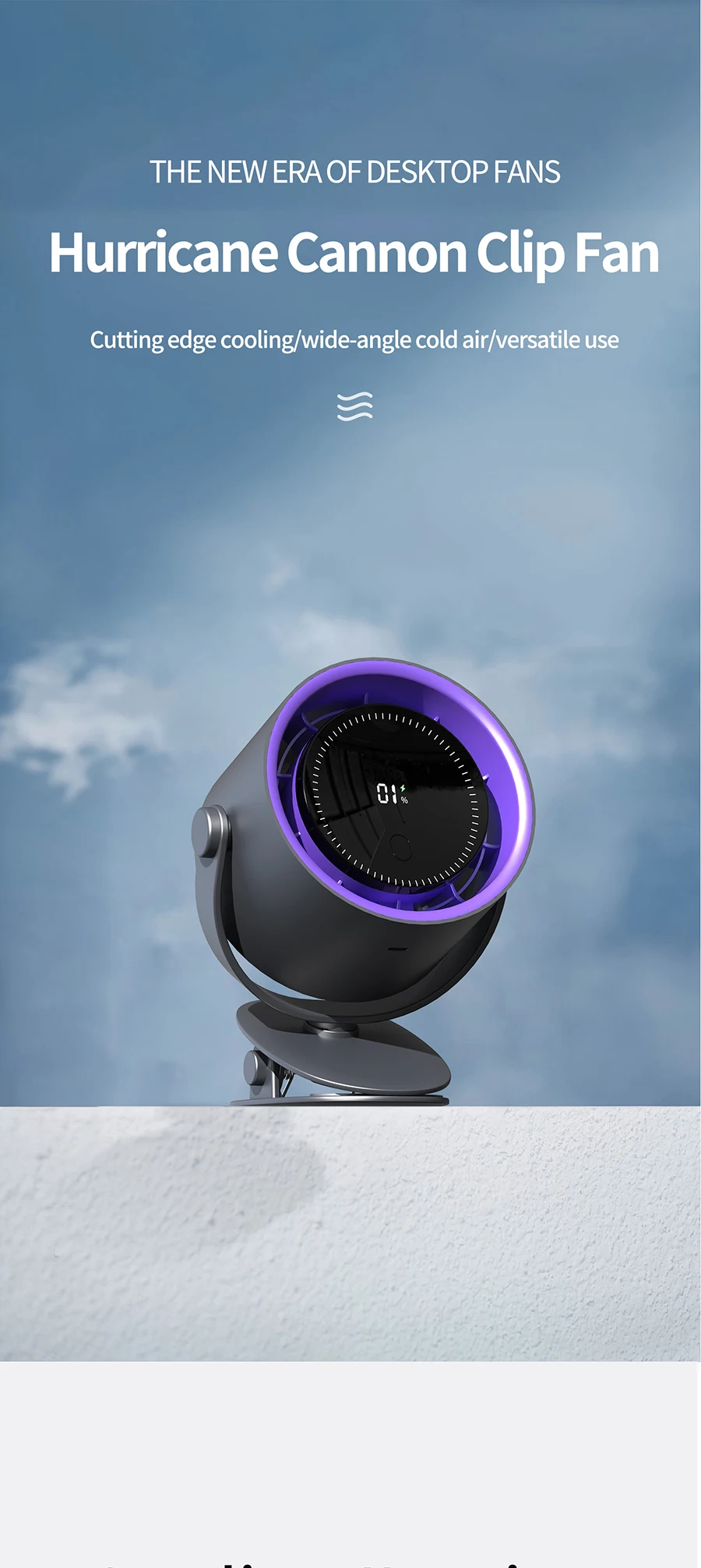 Personal Desk Clip Fan, HXTC88, AIR, Portable, USB - detail 2