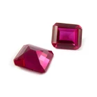 loose gem jewelry lab octagon red color ruby beads
