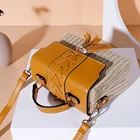 Handbag Latest New Design Square Chain Tassel Women Cross Body Bag And Purse PP Straw Handbag
