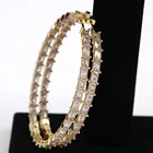 Plating Earrings White Rhodium Latest Trendy Design Real 14K Gold Plating Earrings For Fashion Women Jewelry