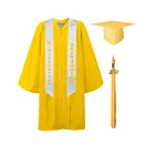 Uniform Graduation Gowns And Caps Wholesale Black Child Matte Graduation Gown Cap For 10 Years Old Kids