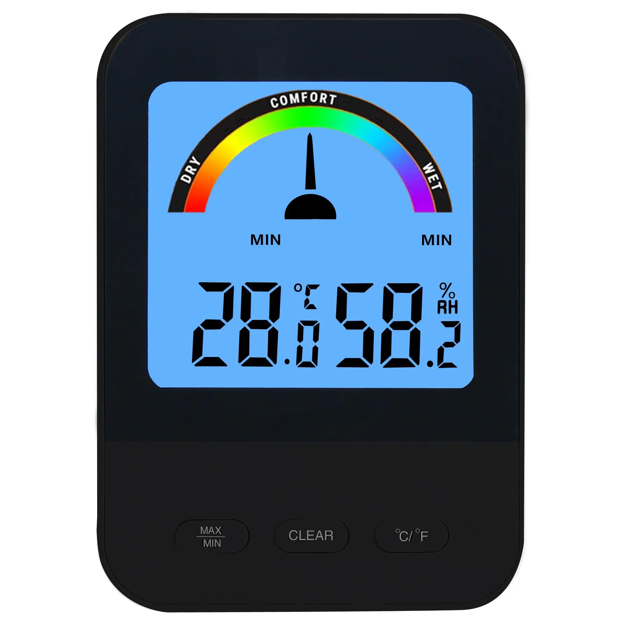 Simple Design Colorful Max Min Thermometer Hygrometer Digital