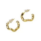 Plated Silver Ring 2021 Fashion Wave Shape Cheap 14K Gold Plated Silver Needles Ring Earrings