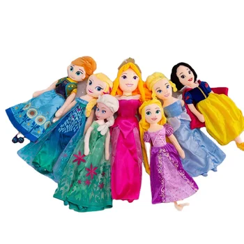 Snow Whites Rapunzels Ariel Auroras Belles Princess Plush Toy Doll Sophias Cinderellas Elsas Ragdoll Girl Disiney Princess Gift