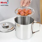 Stainless Steel Oil Pot/oil Cup/ Oil Drain Cup With Filtering Strainer Grease Keeper