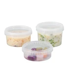 Food Microwavable Transparent Plastic Deli Container Leak Proof With Termper Evident