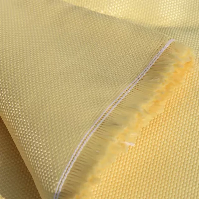 Aramid Fiber Fabric Kevlar Fabric Flame Retardant Woven Twill Plain Industry Yellow Coated Armor Industry