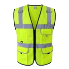 Vest Custom Logo Wholesale Security High Visibility Workwear Hi Vis Reflective Safety Vest With Pocket