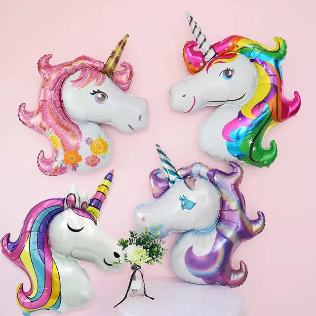 Multi-model children's birthday party decoration decorated with mini unicorn Rainbow horse aluminum foil balloon