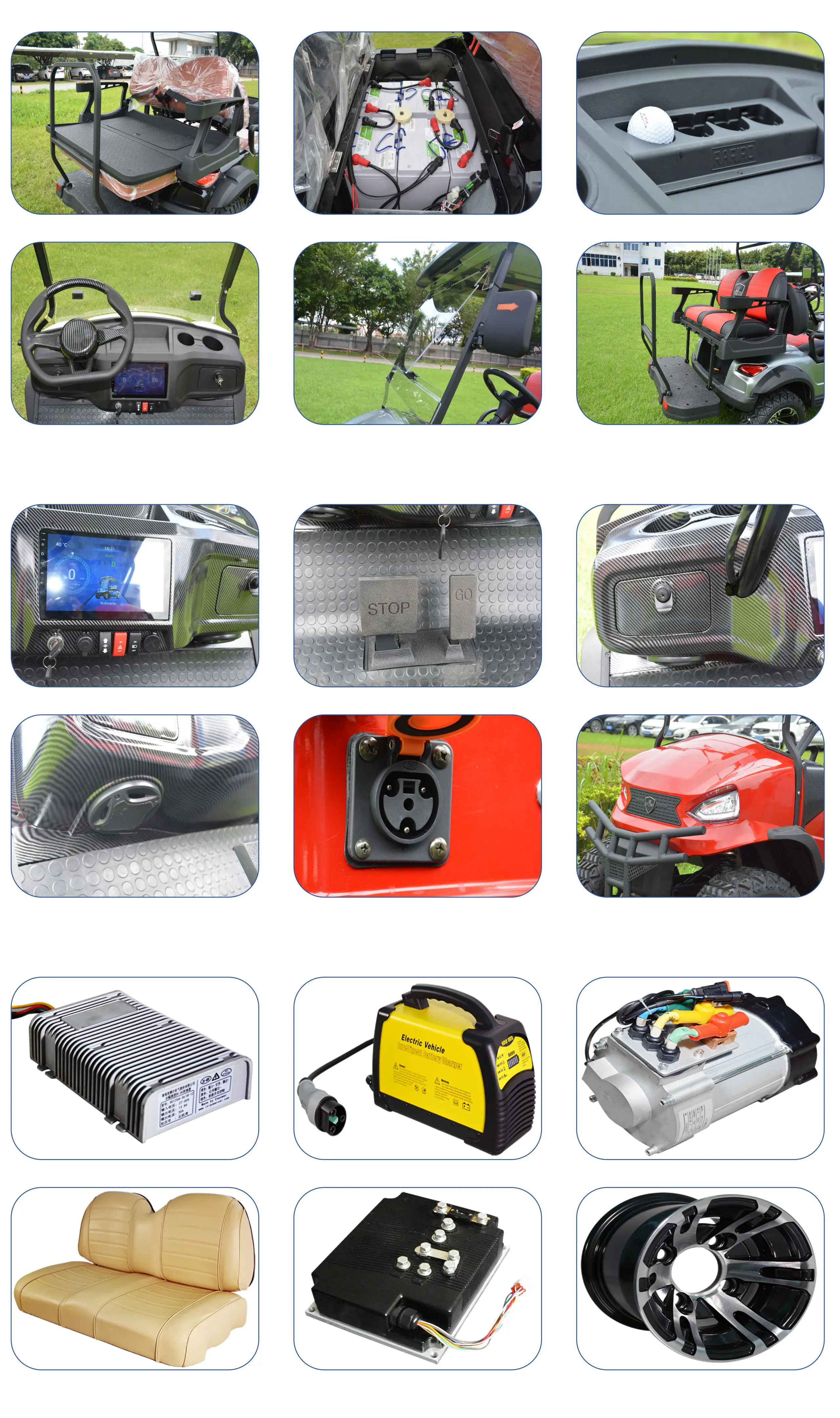 4 seats electric utility vehicle for gardening 48v golf cart motor