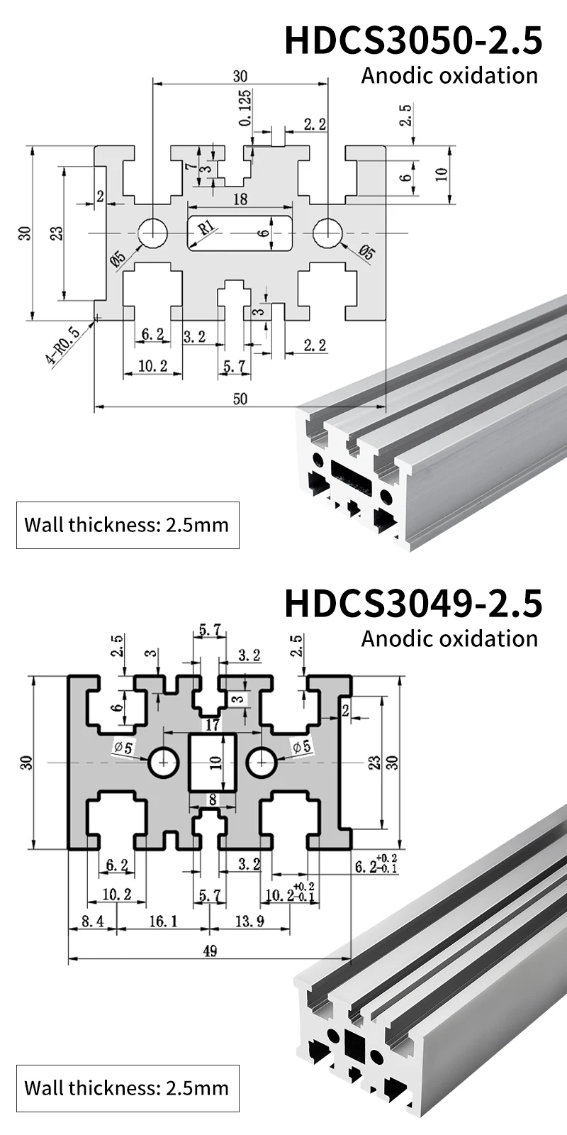 3050 Extruded Aluminum Profiles 3050 Synchronous Belt Conveyor Guide Rail Conveyor Edge protection Aluminum Alloy Profiles details