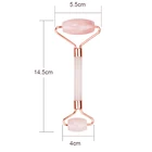 Jade Wholesale Pink Rose Quartz Stone Crystal Jade Facial Beauty Face Massage Roller Gua Sha Set Jade Roller For Face