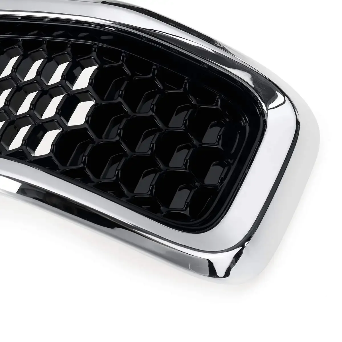 Front Upper Grille & Bumper Headlight Grill Brackets For 2012 Civic Sedan – Chrome Mesh – WRNYQCIV127PC