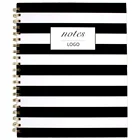 Business Notebook Hardcover Custom Business Notebook Hardcover 80 Sheets 11 X 8.87 Inch Fashion Black And White Stripe