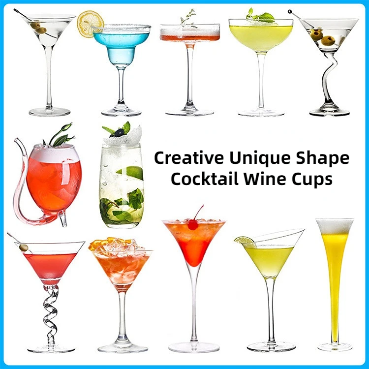 Wholesale Creative Modern Glass Cocktail Martini Glasses Clear Red Wine