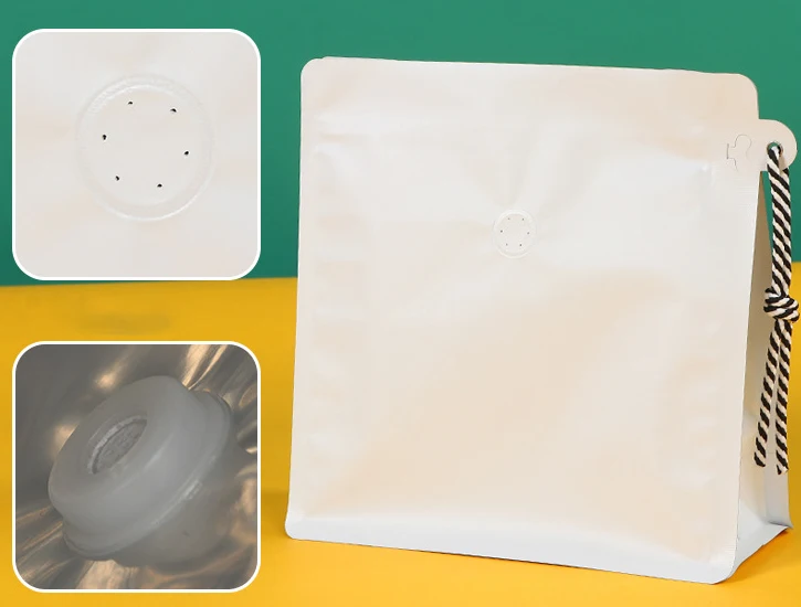Cheap Custom Matte Eight Side Seal Square Coffee Bag With Lanyard and Air Valve Moisture-proof 125g 250g 500g Coffee Bag