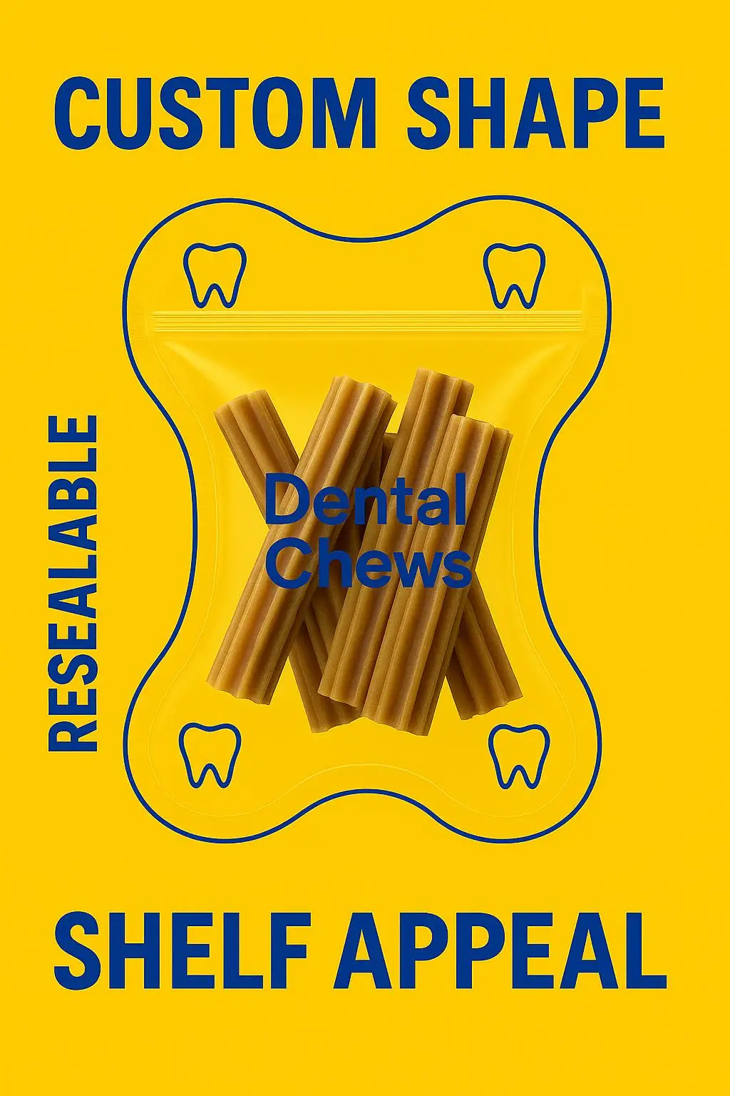 Shaped Pouch with Zipper for Pet Dental Chews - detail 5