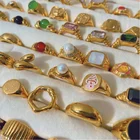 Rings Jewelry Rings Customize 18k Gold Plated Stainless Steel Diamond Chunky Rings Jewelry Women