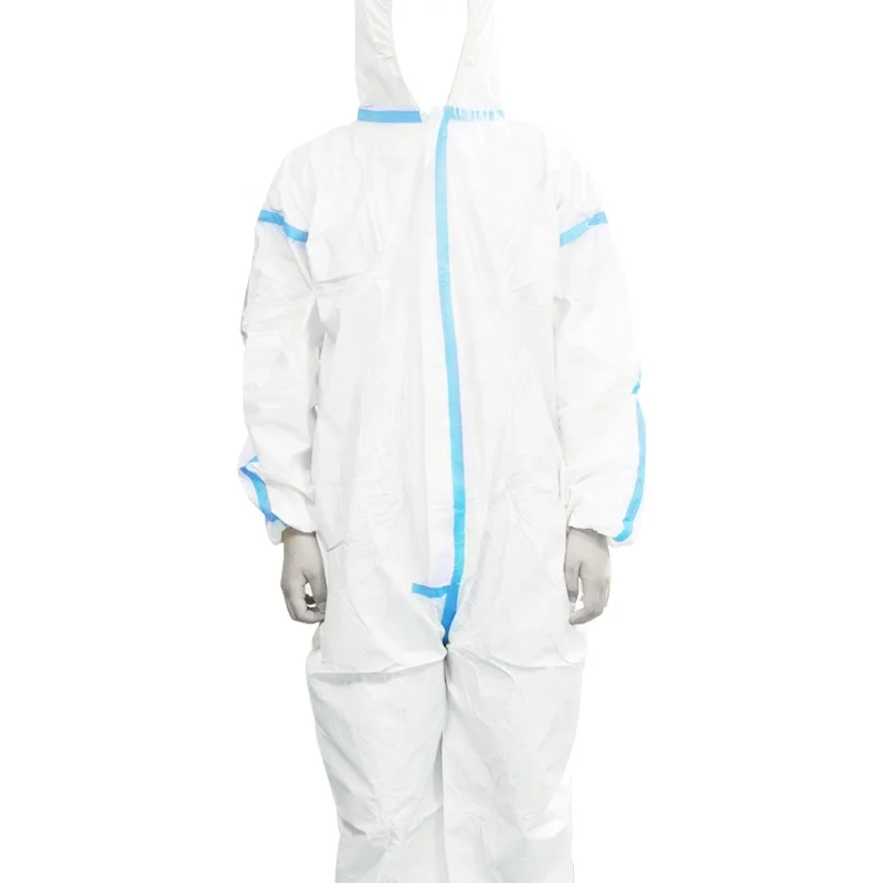 Disposable Waterproof Hazmat Suit Pp Pe 