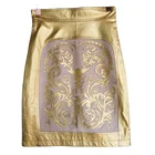 Mini Skirt Mini New Fashion Laser Cut Flora Golden Leather Pu Mini Skirt