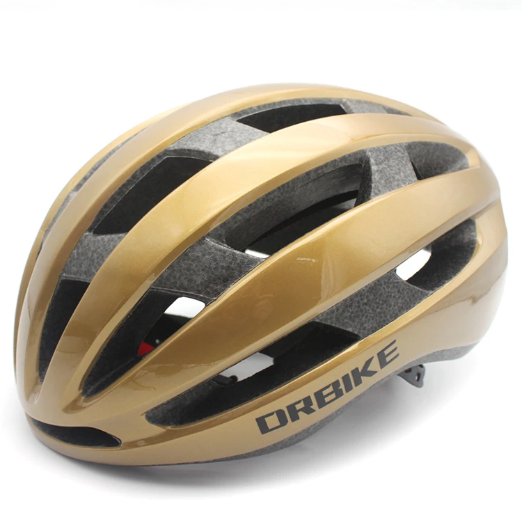 gold helmet cycling