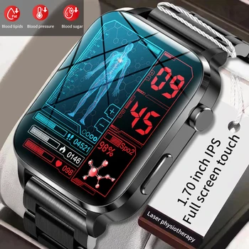 2023 LIGE SmartWatch Men Laser-Assisted Therapy Three high Heart rate Blood sugar Health watch Sleep Body Temperature Monitoring