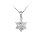 Silver Pendant Stones Wholesale Real Silver Jewelry Pendant Charm With Clear CZ Stones Star Shape
