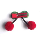 Clip Hair Metal Clip Latest Style Christmas Accessories Sweet Cute Kids Girl Fabric Cherry Metal Hair Clip