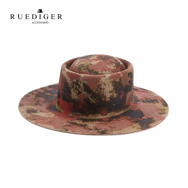 Vintage Lady Red Felt Porkpie Hats 