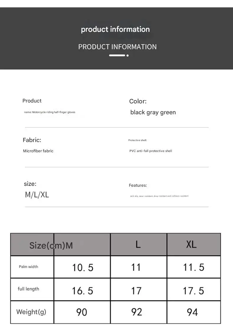 Men's Half-Finger Summer Gloves for Outdoor Racing Anti-Slip Breathable Riding Gear High Wear-Resistance for Motorcycle Racing