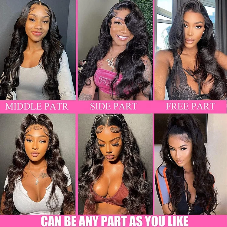 13x6 Transparent HD lace front wig natural black brazilian hair wigs 180% 200% NO tangle NO shedding can be dyed (2).jpg