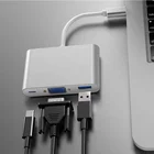 Usb Converter Cantell High Quality 3 In 1 USB Type C HUB To 1080P VGA+USB 3 In 1 USB C HUB Converter Adapter Cable