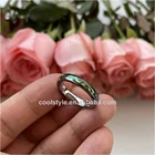 Ring Abalone 4mm Tungsten Carbide Ring Women Wedding Band Abalone Shell Inlay Polished Shiny Domed Comfort Fit