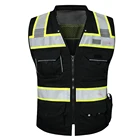 Vest Vests Wholesale Vest Custom Logo Traffic Security Guard Vests Work Black Construction Safety Vest